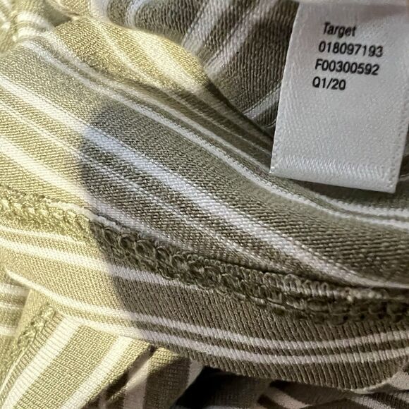 Womens Green Striped Maxi Tank Shirt Dress M Beach Vacation Cruise Summer - Picture 9 of 12